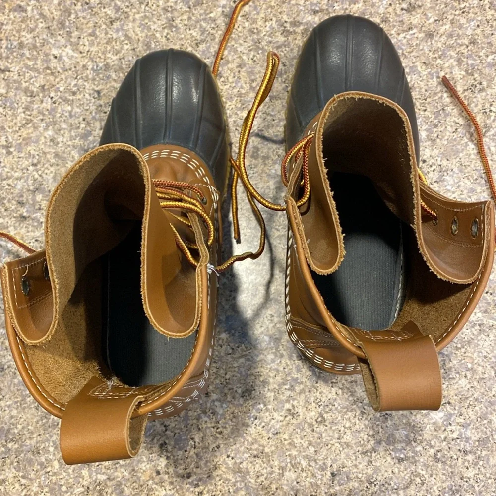 L. L. Bean Boots 8” Tan Brown 6M BM Waterproof Bottoms Duck Boots